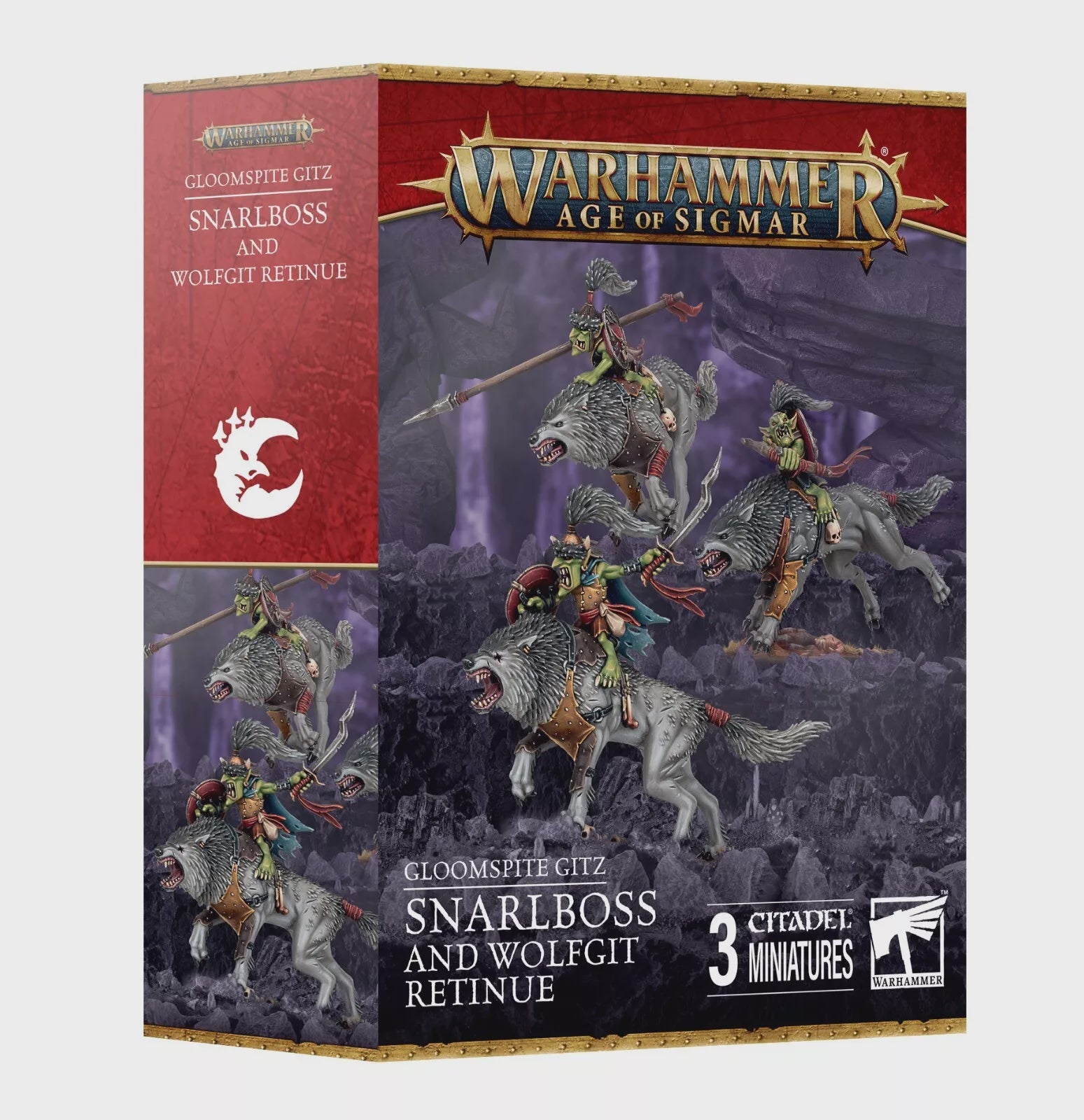 Gloomspite Gitz Snarlboss and wolfgit retinue