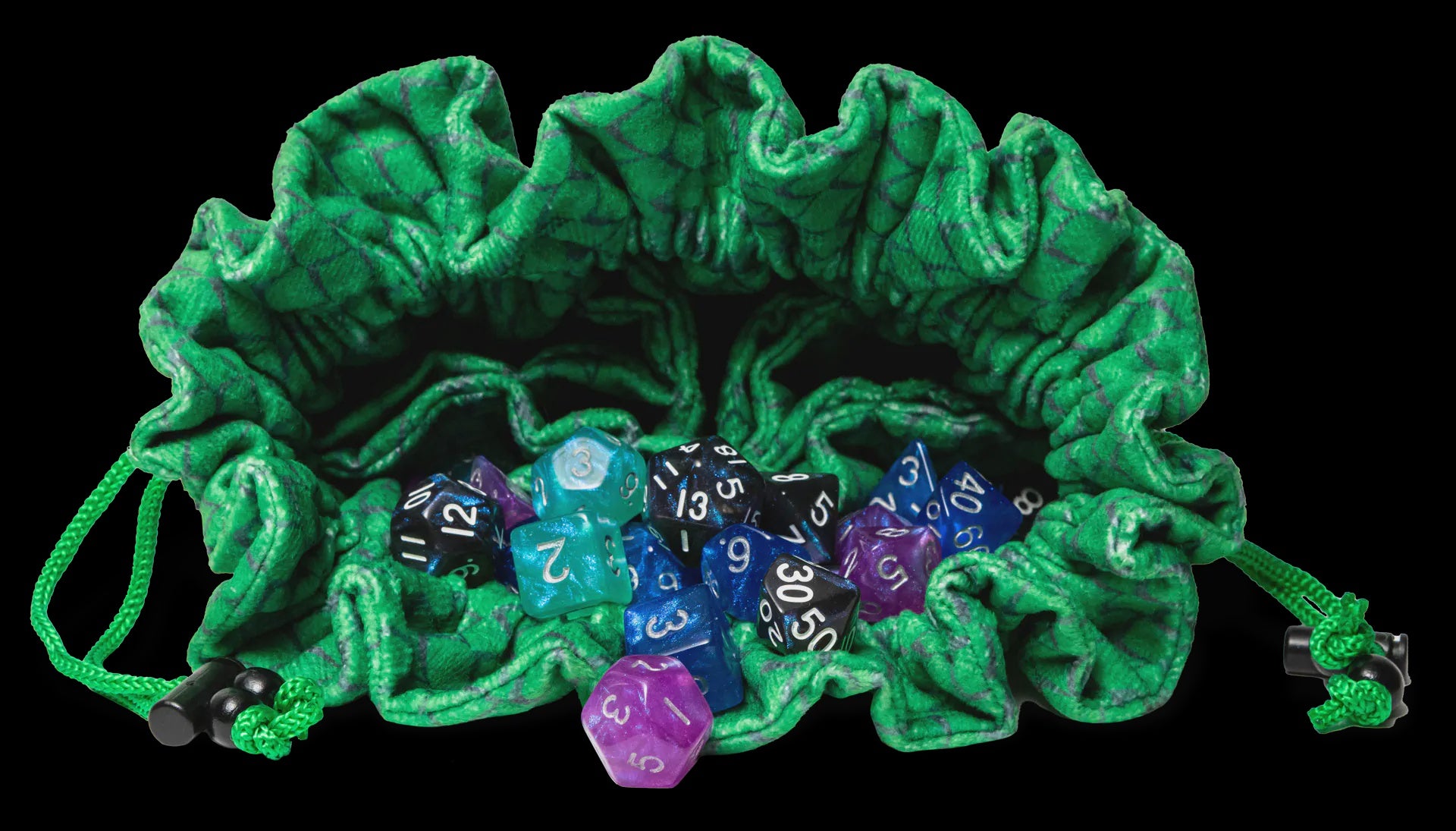 Velvet Dice Bags Dragon Storm Green