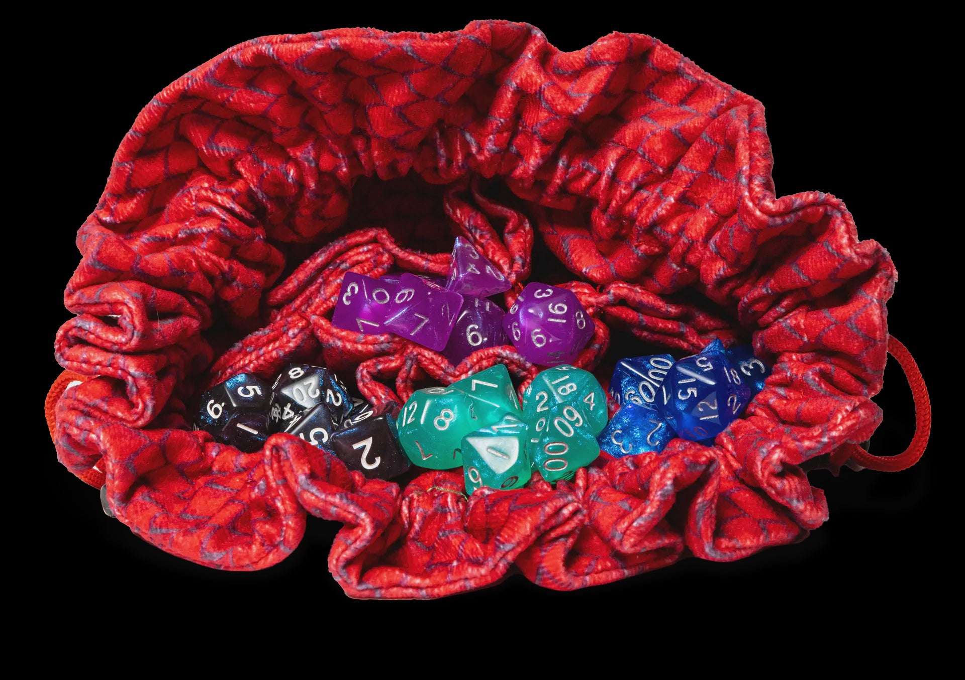 Velvet Dice Bags Dragon Storm Red